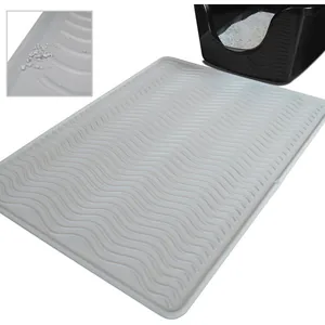 PetFusion ToughGrip Gray Cat Litter Mat, Large