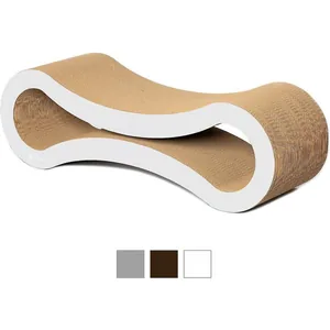 PetFusion Ultimate Cat Scratcher Lounge Toy with Catnip, Cloud White