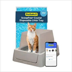 PetSafe ScoopFree Crystal Smart Self-Cleaning Cat Litter Box, Front Entry