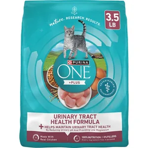 Purina ONE +Plus Urinary Tract Health Formula High Protein Adult Dry Cat Food, 3.5-lb bag