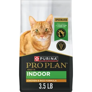 Purina Pro Plan Adult Indoor Chicken & Rice Formula High Protein Dry Cat Food, 3.5-lb bag