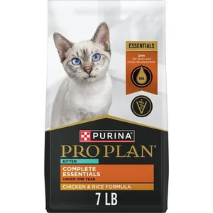 Purina Pro Plan Complete Essentials Kitten Chicken & Rice Formula Dry Cat Food, 7-lb bag