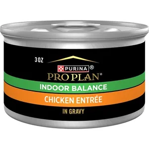 Purina Pro Plan Indoor Grilled Chicken Entree in Gravy Wet Cat Food, 3-oz can, case of 24
