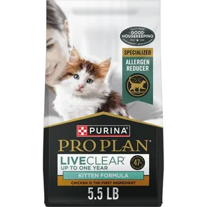 Purina Pro Plan LiveClear Kitten Chicken & Rice Formula Dry Cat Food, 5.5-lb bag
