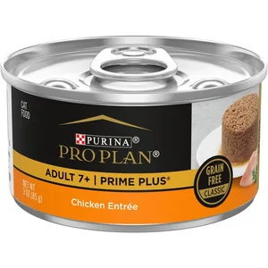 Purina Pro Plan Prime Plus 7+ Classic Chicken Grain-Free Entree Canned Cat Food, 3-oz, case of 24