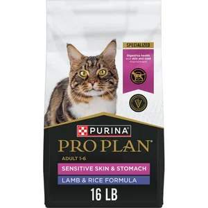 Purina Pro Plan Sensitive Skin & Stomach Lamb & Rice Cat Food, 16-lb