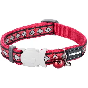 Red Dingo Nylon Reflective Breakaway Cat Collar with Bell, Red, 8 to 12.5-in neck, 1/2-in wide