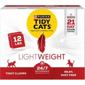 Tidy Cats Lightweight 24/7 Performance Odor Control Scented Clumping Clay Cat Litter, 12-lb box
