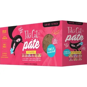 Tiki Cat Grill Variety Pack Grain-Free Pate Wet Cat Food, 2.8-oz can, case of 12