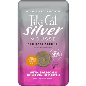 Tiki Cat Silver Mousse Salmon & Pumpkin Grain-Free Senior Wet Cat Food, 2.8-oz, 12 count