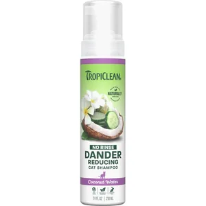 TropiClean Dry No Rinse Waterless Dander Reducing Cat Shampoo, 7.4-fl oz bottle