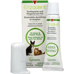 Vetoquinol Enzadent Poultry-Flavored Fingerbrush Kit for Dogs & Cats