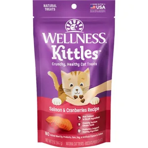 Wellness Kittles Grain-Free Salmon & Cranberries Cat Treats, 2-oz bag