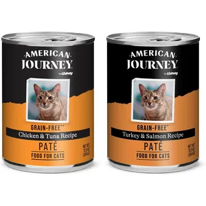 American Journey Pate Poultry & Seafood Variety Pack Grain-Free Canned Cat Food, 12.5-oz can, case of 12