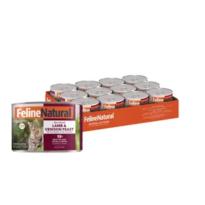 Feline Natural New Zealand Lamb & Venison Feast Grain-Free Pate Canned Wet Cat Food, 6-oz can, case of 12
