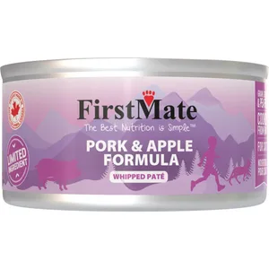 Firstmate Limited Ingredient Pork & Apple Pate Wet Cat Food, 5.5-oz can, case of 24