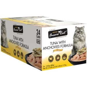 Fussie Cat Premium Tuna with Anchovies Canned Cat Food, 2.82-oz, 24 ct