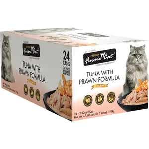 Fussie Cat Premium Tuna with Prawns in Aspic Cat Food, 2.82-oz, 24 ct