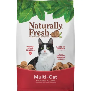 Naturally Fresh Multi-Cat Unscented Clumping Walnut Cat Litter, 14-lb bag