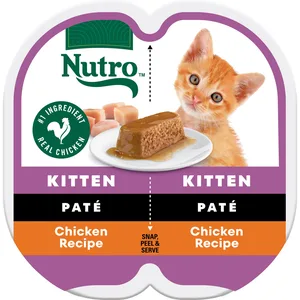 Nutro Perfect Portions Kitten Chicken Recipe Pate Wet Cat Food, 2.6-oz tray, case of 24 twin-packs