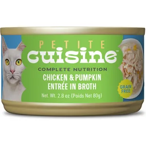 Petite Cuisine Chicken & Pumpkin Entrée in Broth Grain-Free Wet Cat Food, 2.8-oz can, case of 24