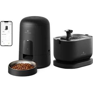 Petlibro Automatic Cat Feeder & Wireless Cat Fountain Set, Black