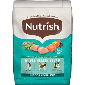 Rachael Ray Nutrish Whole Health Blend Indoor Complete Chicken with Lentils & Salmon Recipe Dry Cat Food, 14-lb bag
