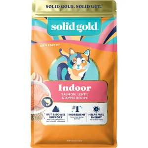 Solid Gold Real Salmon, Lentil & Apple Recipe Grain-Free Indoor Dry Cat Food, 6-lb bundle
