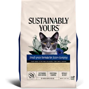 Sustainably Yours Small-Grain Formula Unscented Clumping Cat Litter, 20-lb bag