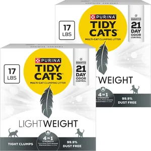 Tidy Cats Lightweight 4-in-1 Odor Control Scented Clumping Clay Cat Litter, 34-lb bundle