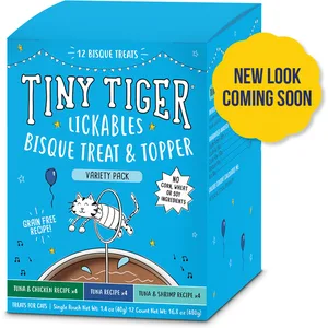 Tiny Tiger Lickables Bisque Variety Pack Cat Treat & Topper, 1.4-oz pouch, bundle of 72