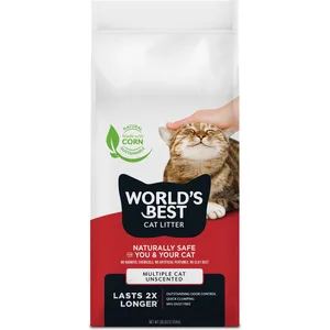 World's Best Cat Litter Scoopable Multiple Cat Clumping Formula, 28-lb