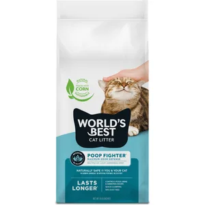 World's Best Poop Fighter Maximum Odor Defense Scented Clumping Cat Litter, 8-lb bag