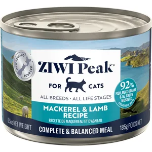 ZIWI Peak Mackerel & Lamb Recipe Canned Cat Food, 6.5-oz, case of 12