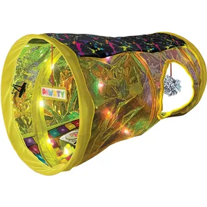 KONG Play Spaces Rave Cave Cat Tunnels with Catnip Toy, Multicolor